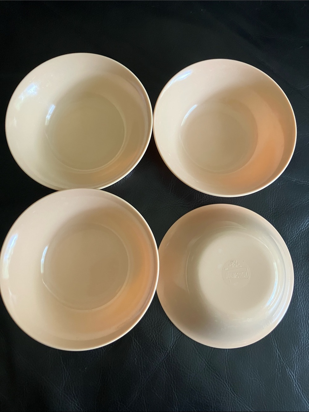 Peach Pink Texas Ware Bowls 5.5” Set of 4 Vintage Plastic GVC
